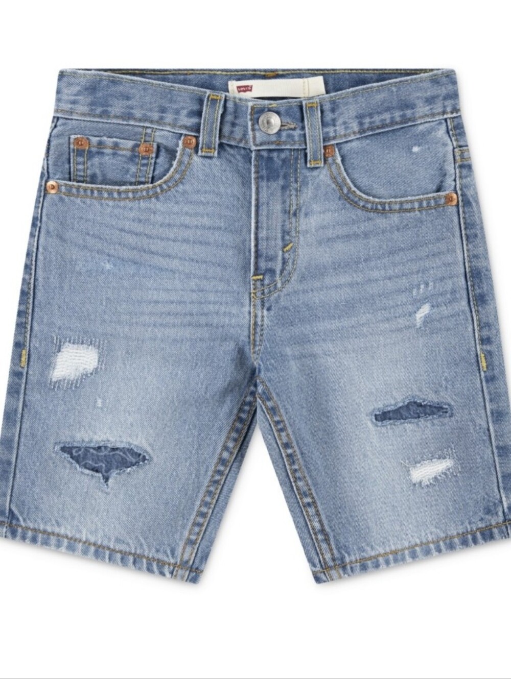 Levi's Little Boys Destructed Slim Shorts - Bright Light with Destruction. NWT